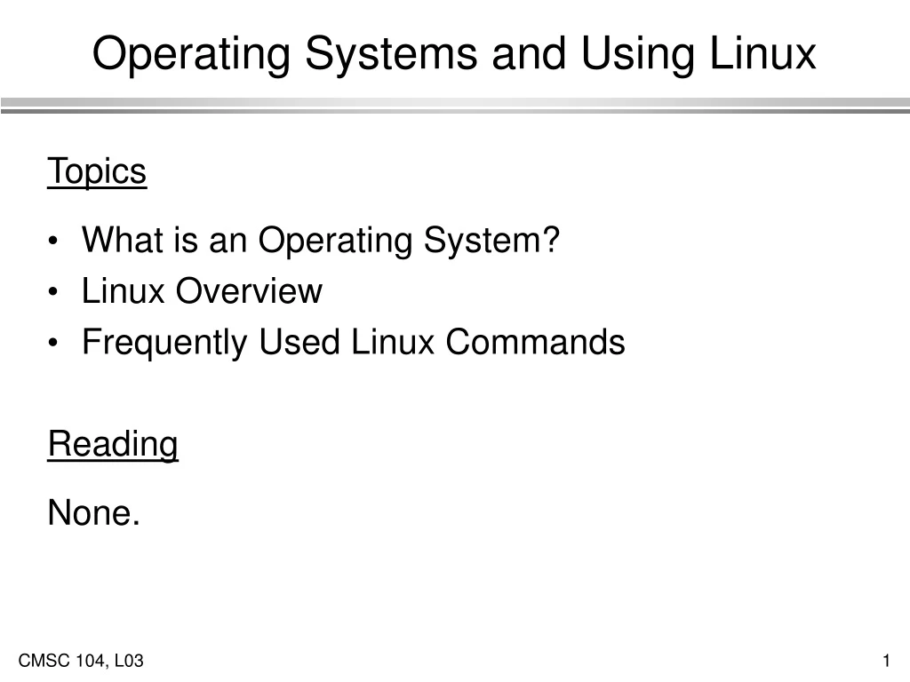 operating systems and using linux n.