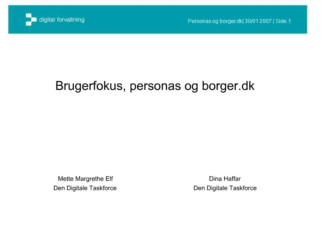 PPT - Brugerfokus, Personas Og Borger.dk PowerPoint Presentation, Free ...