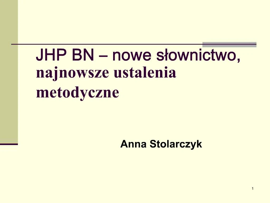 PPT JHP BN Nowe Slownictwo Najnowsze Ustalenia Metodyczne PowerPoint Presentation ID