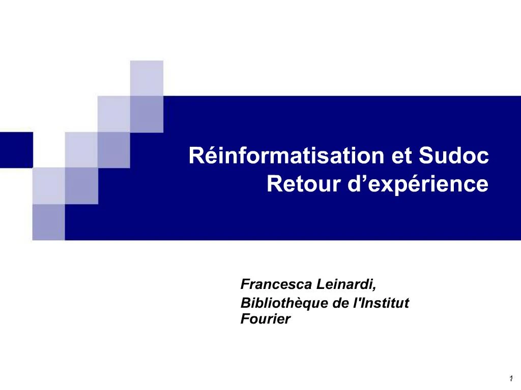 PPT - R Informatisation Et Sudoc Retour D Exp Rience PowerPoint ...