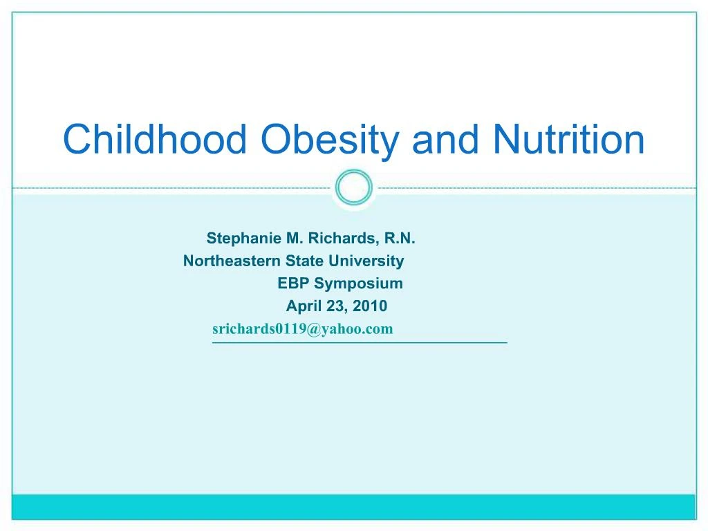 PPT - Childhood Obesity and Nutrition PowerPoint Presentation, free ...