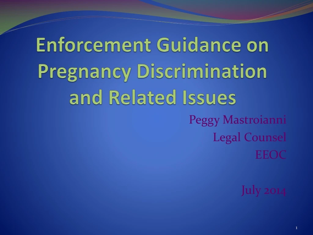 enforcement guidance on pregnancy discrimination and related issues n.