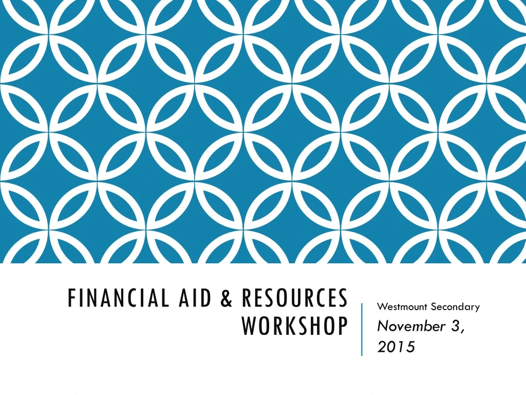 financial aid resources workshop n.