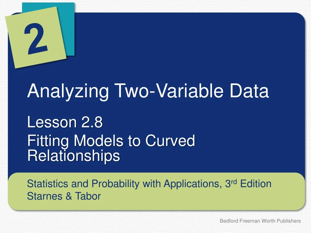 analyzing two variable data n.