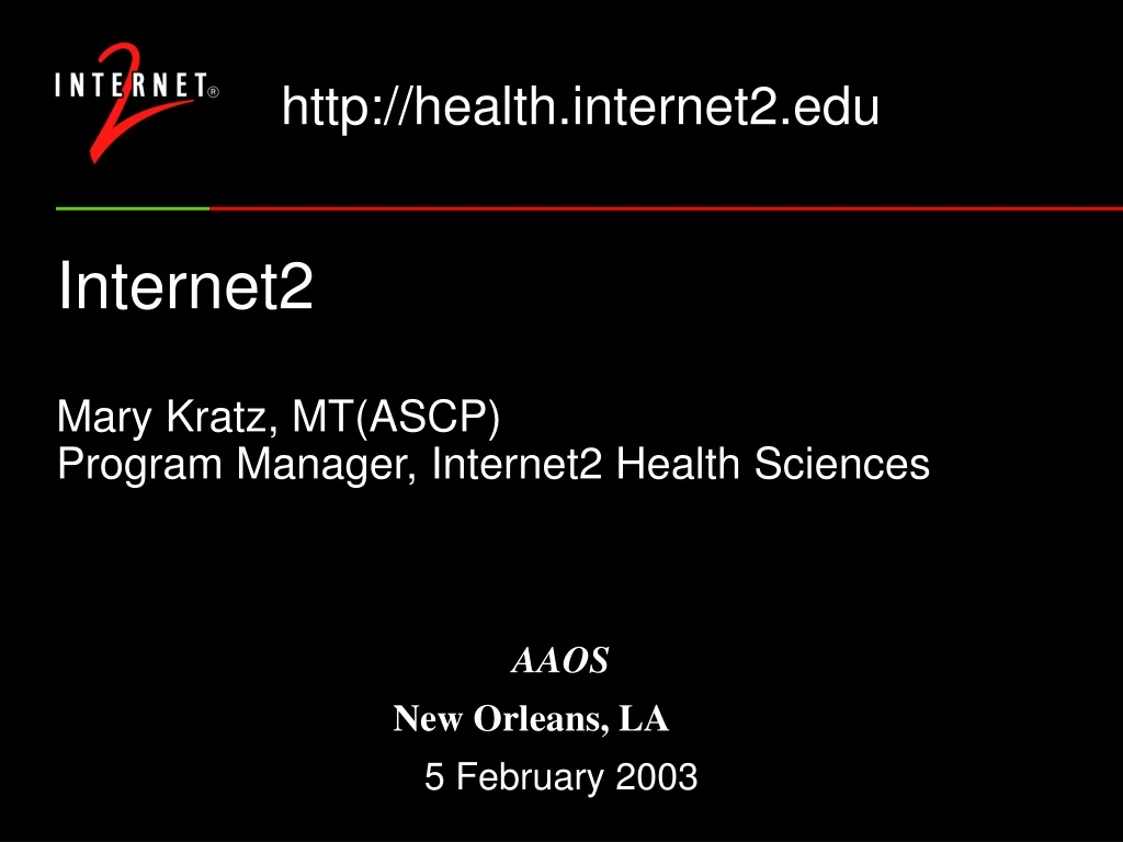internet2 mary kratz mt ascp program manager internet2 health sciences n.