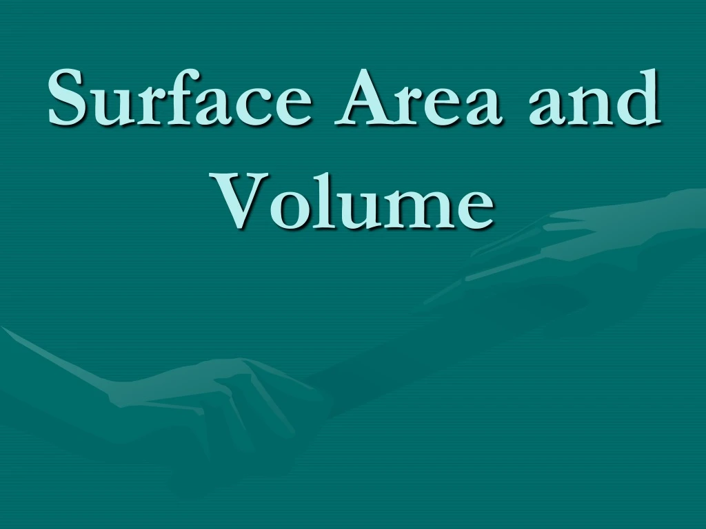 surface area and volume n.