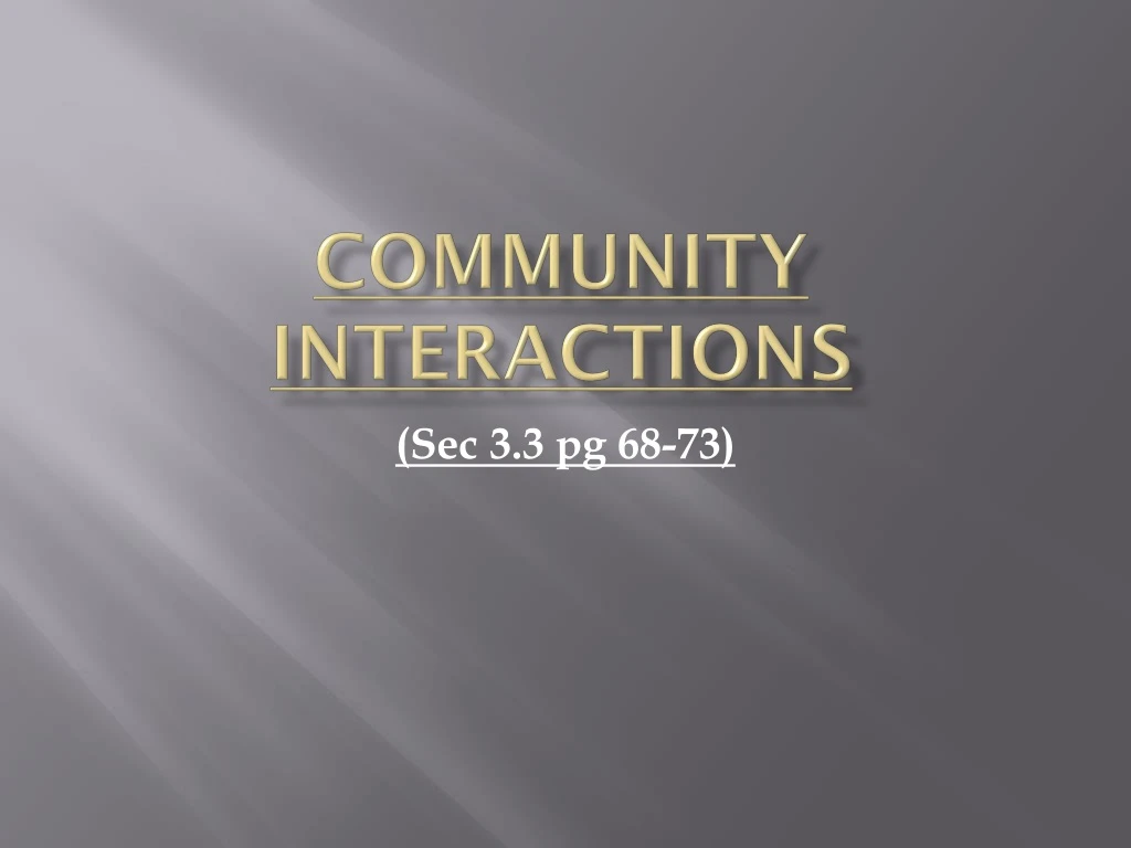 community interactions n.