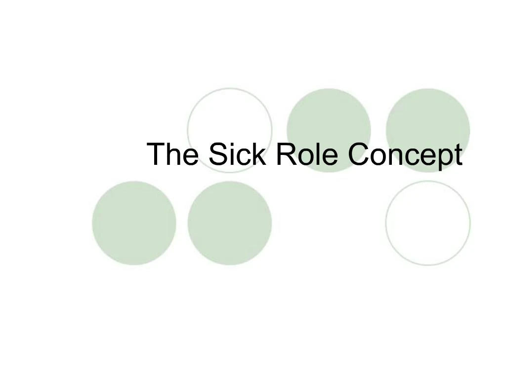 PPT The Sick Role Concept PowerPoint Presentation Free Download ID 