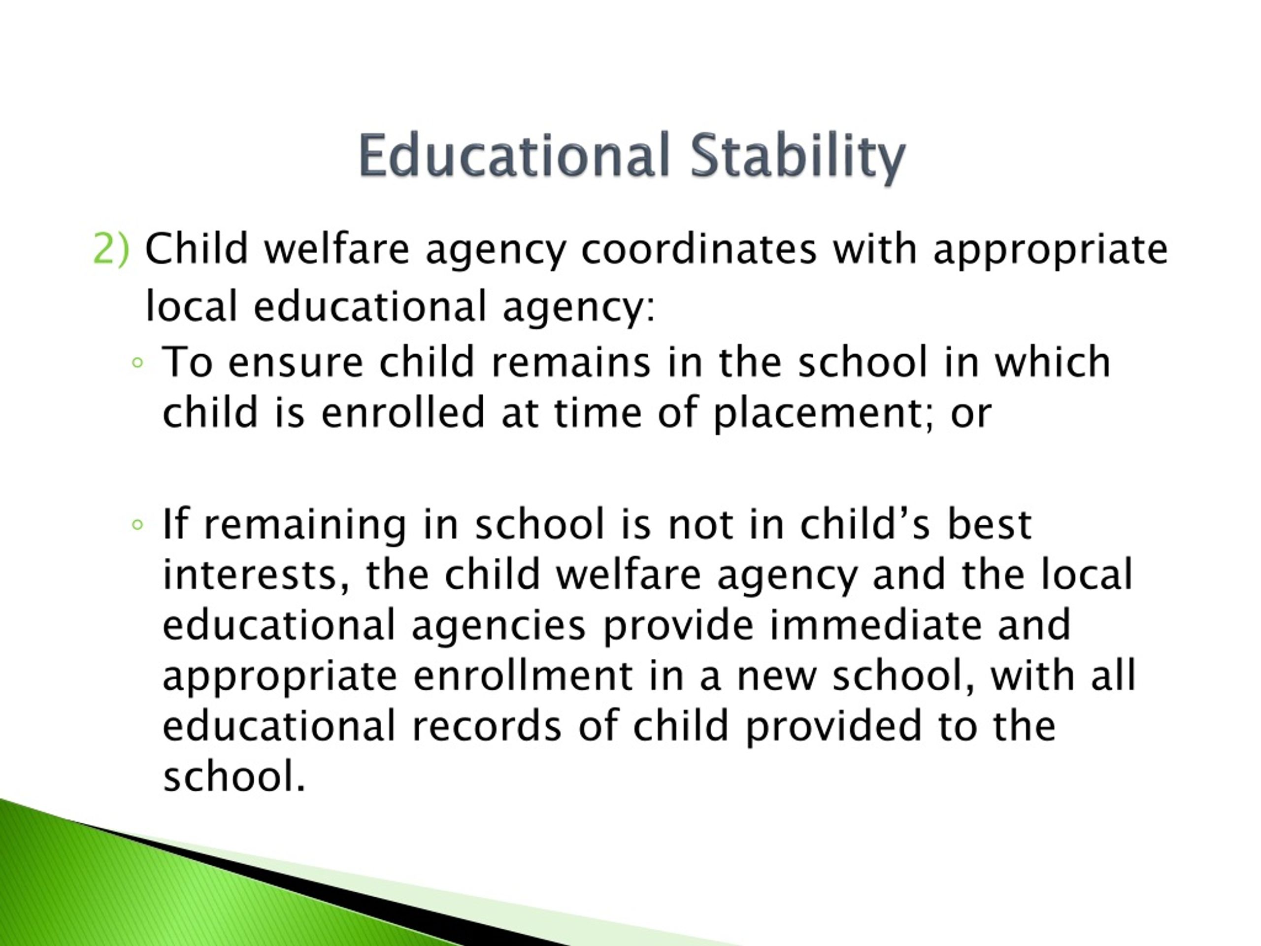 PPT - Educational Stability for Children in Foster Care Collaboratively ...