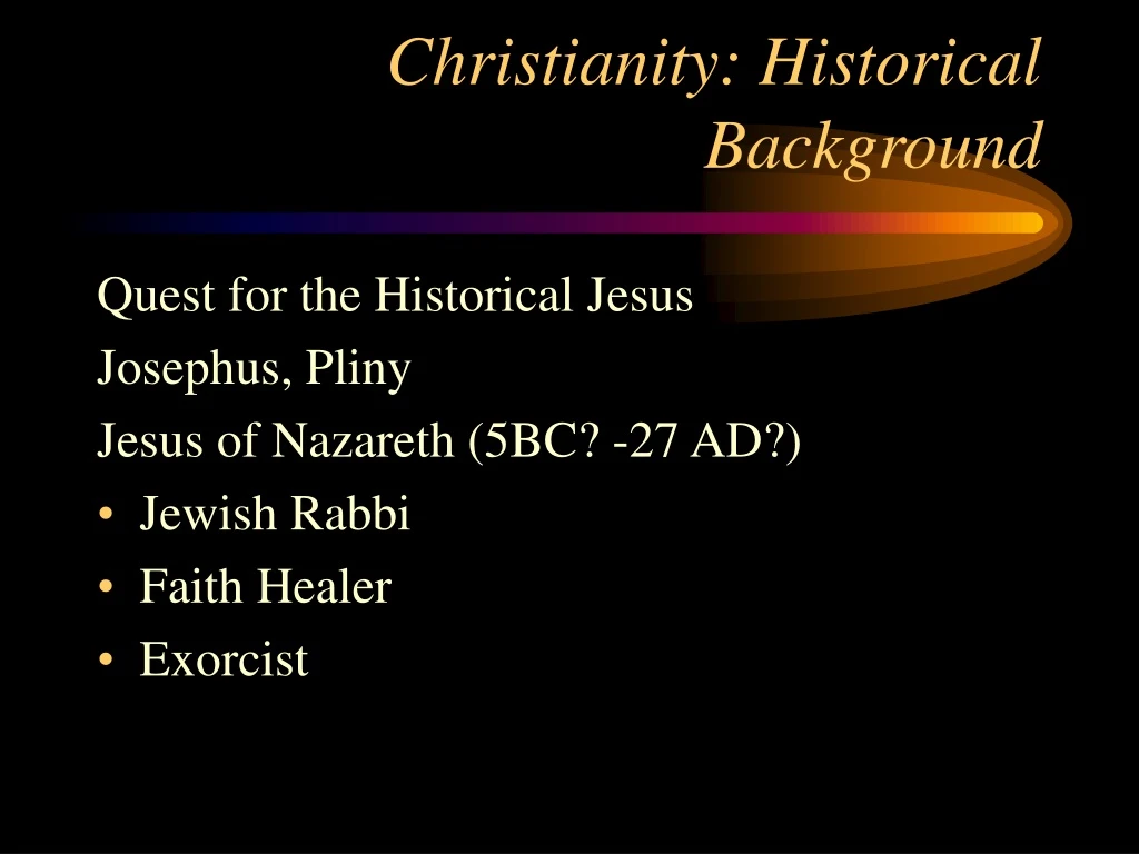 christianity historical background n.