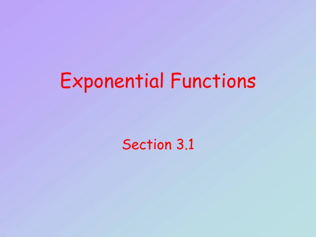 exponential functions n.