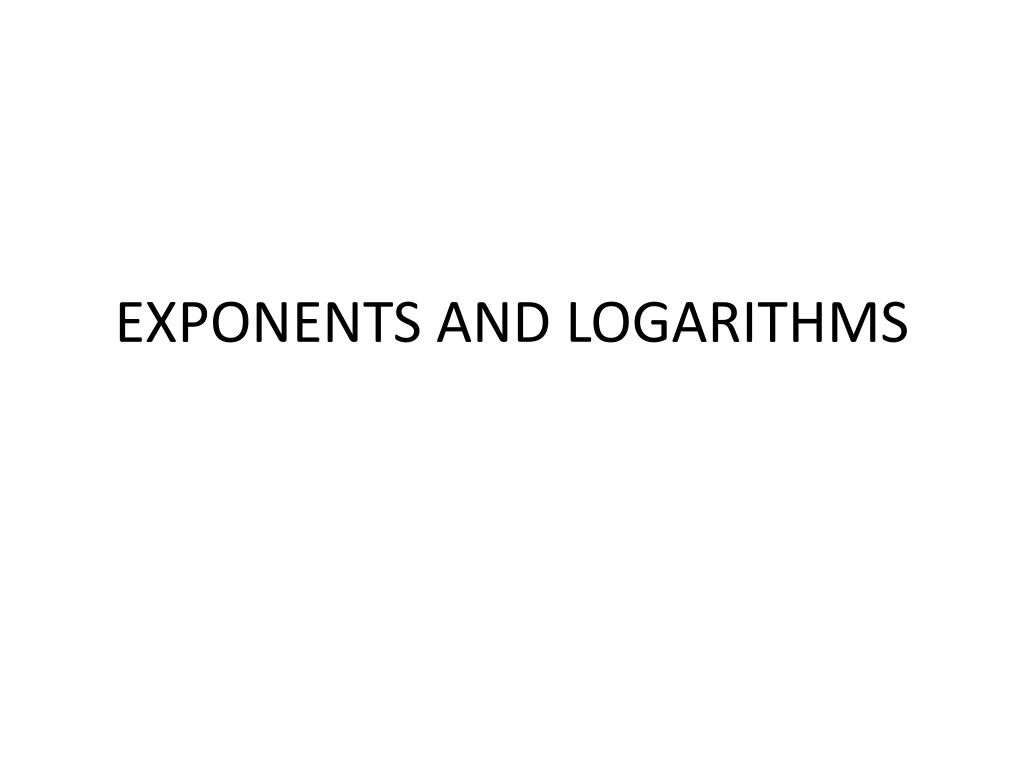 exponents and logarithms n.