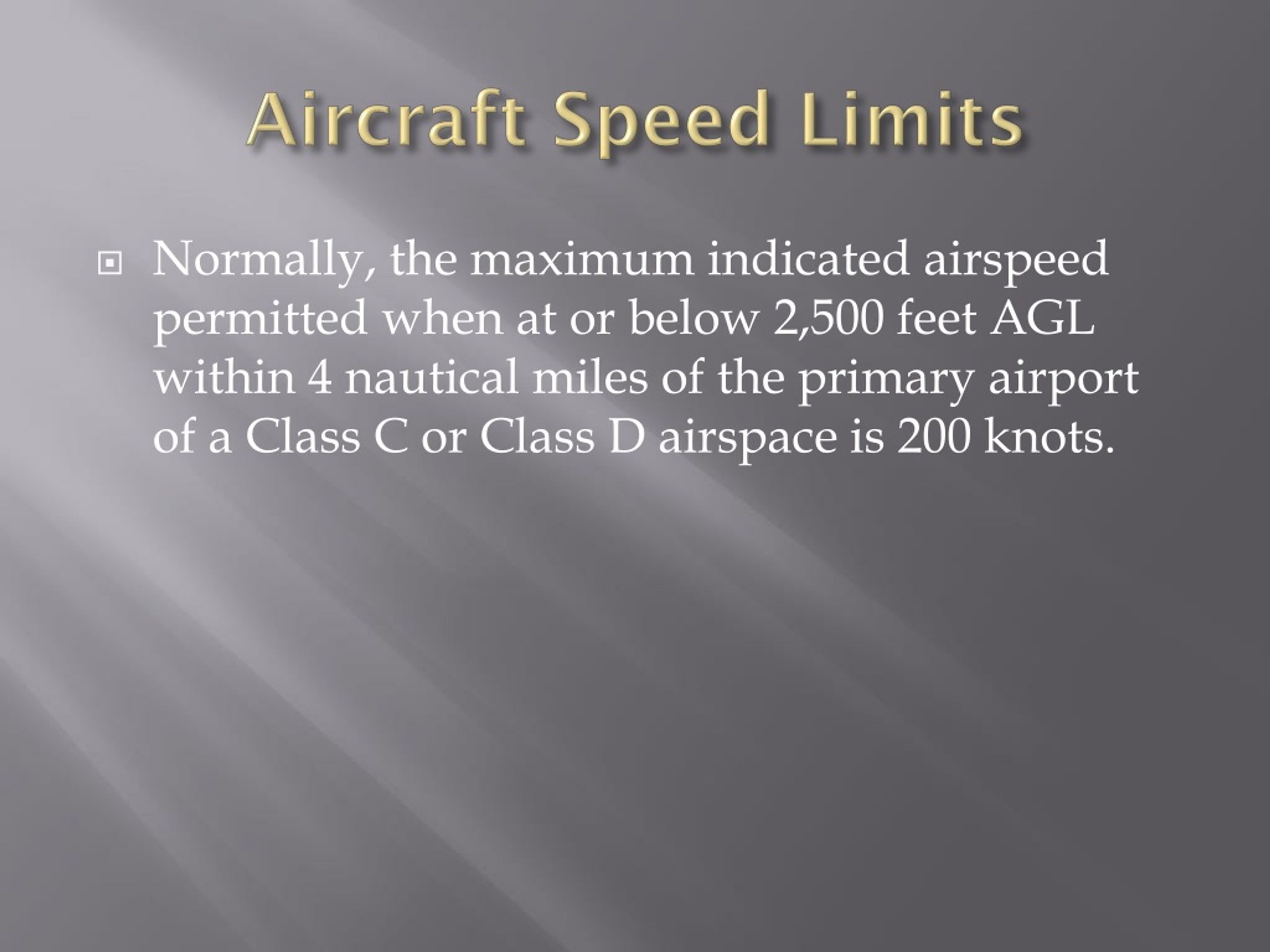 air travel speed limit