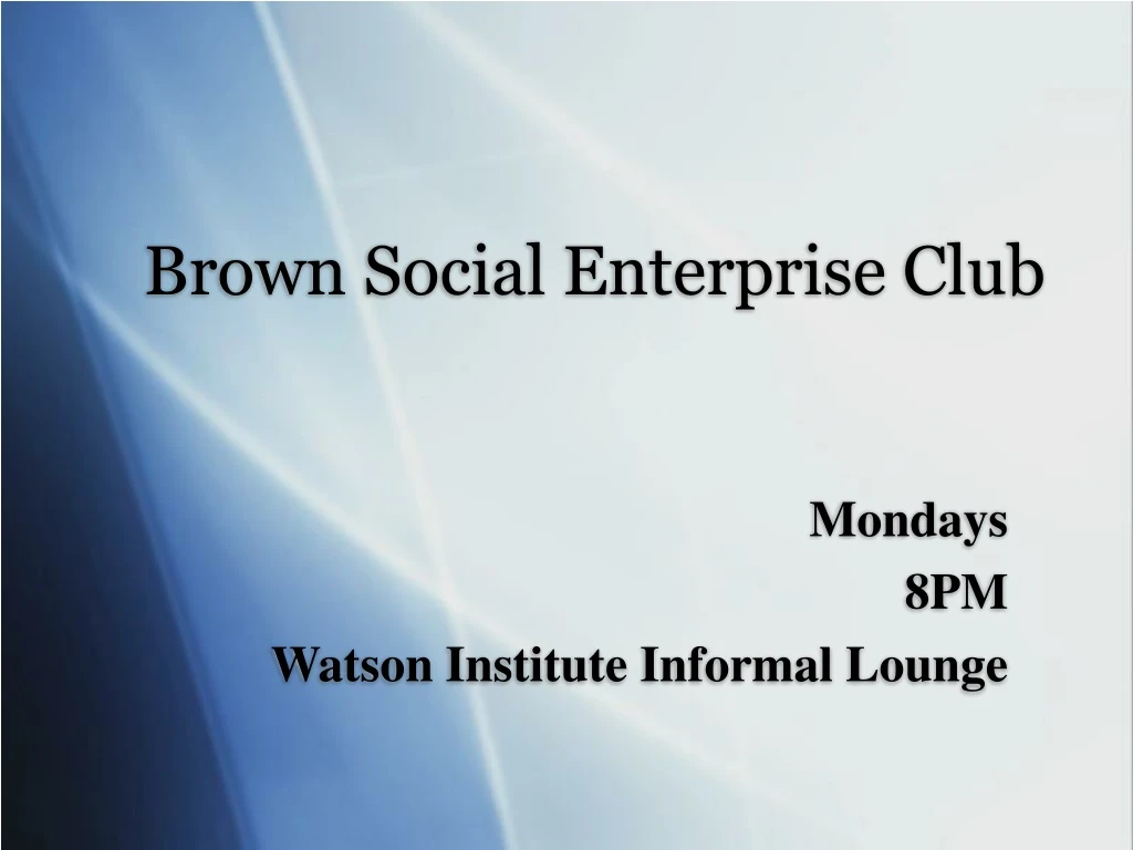 brown social enterprise club n.