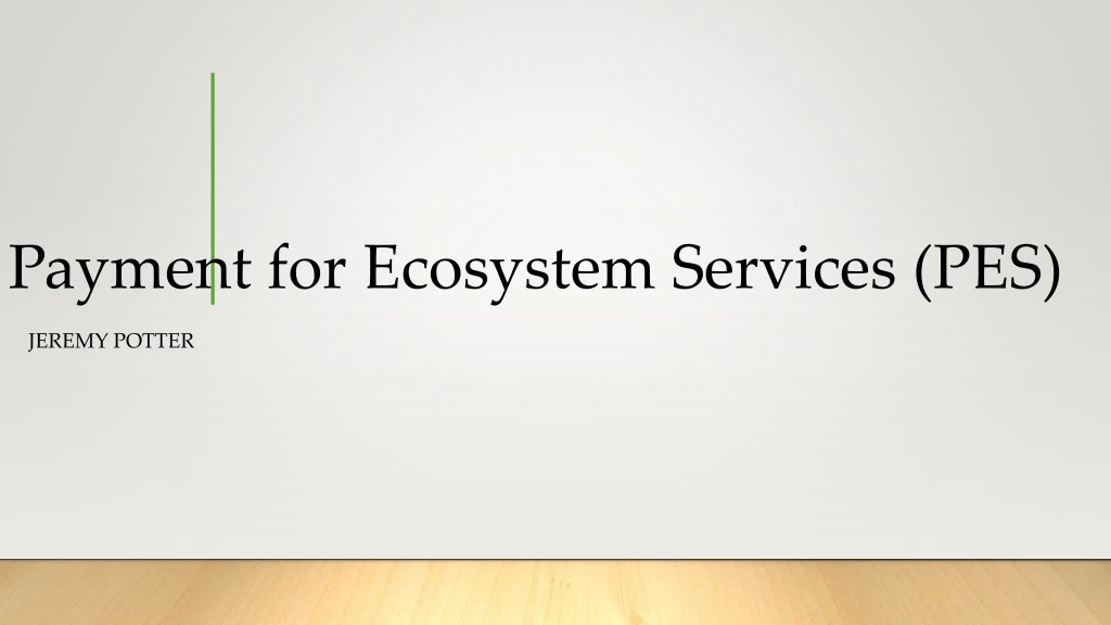 payment for ecosystem services pes n.