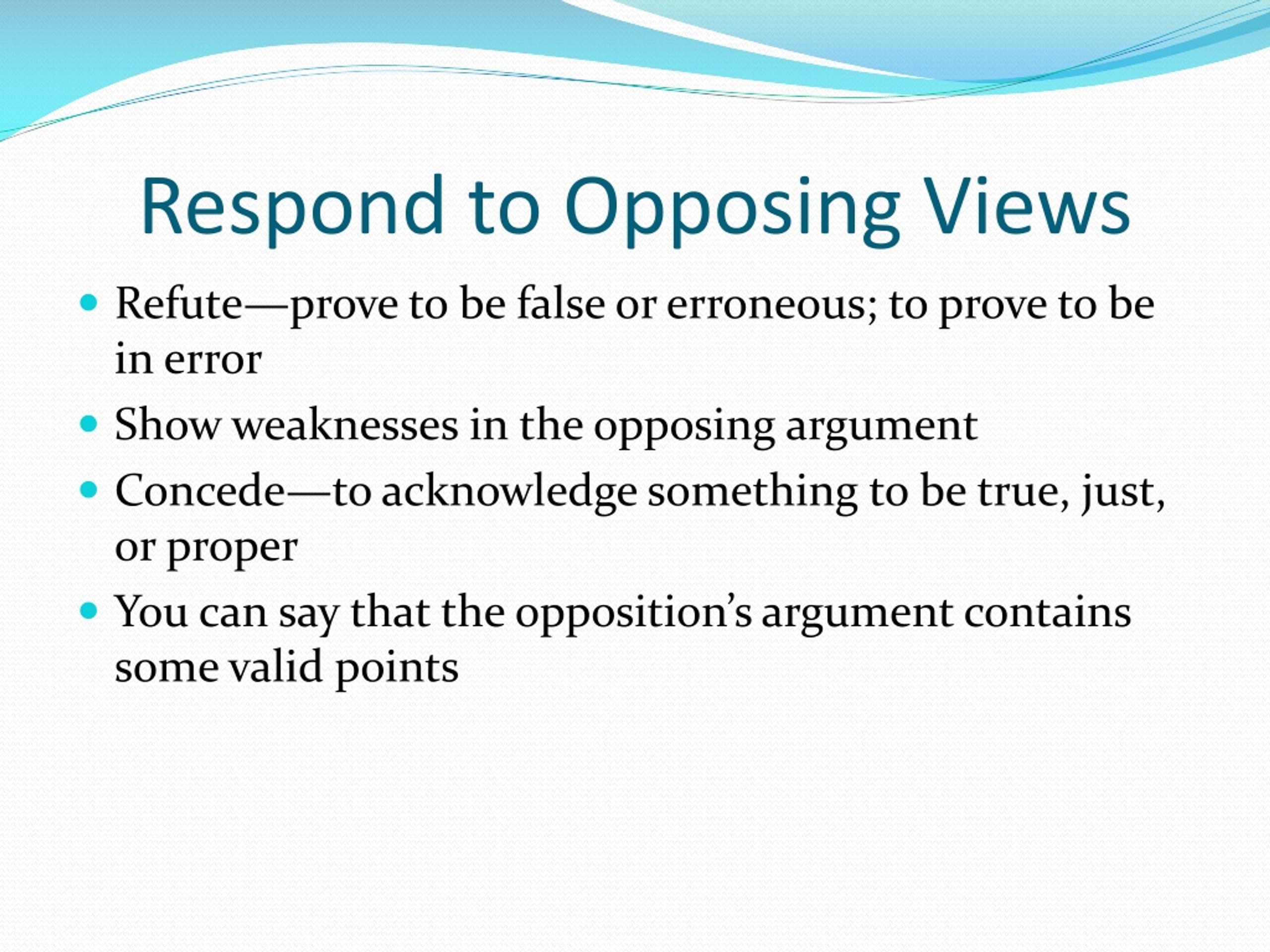 opposing viewpoints research paper example