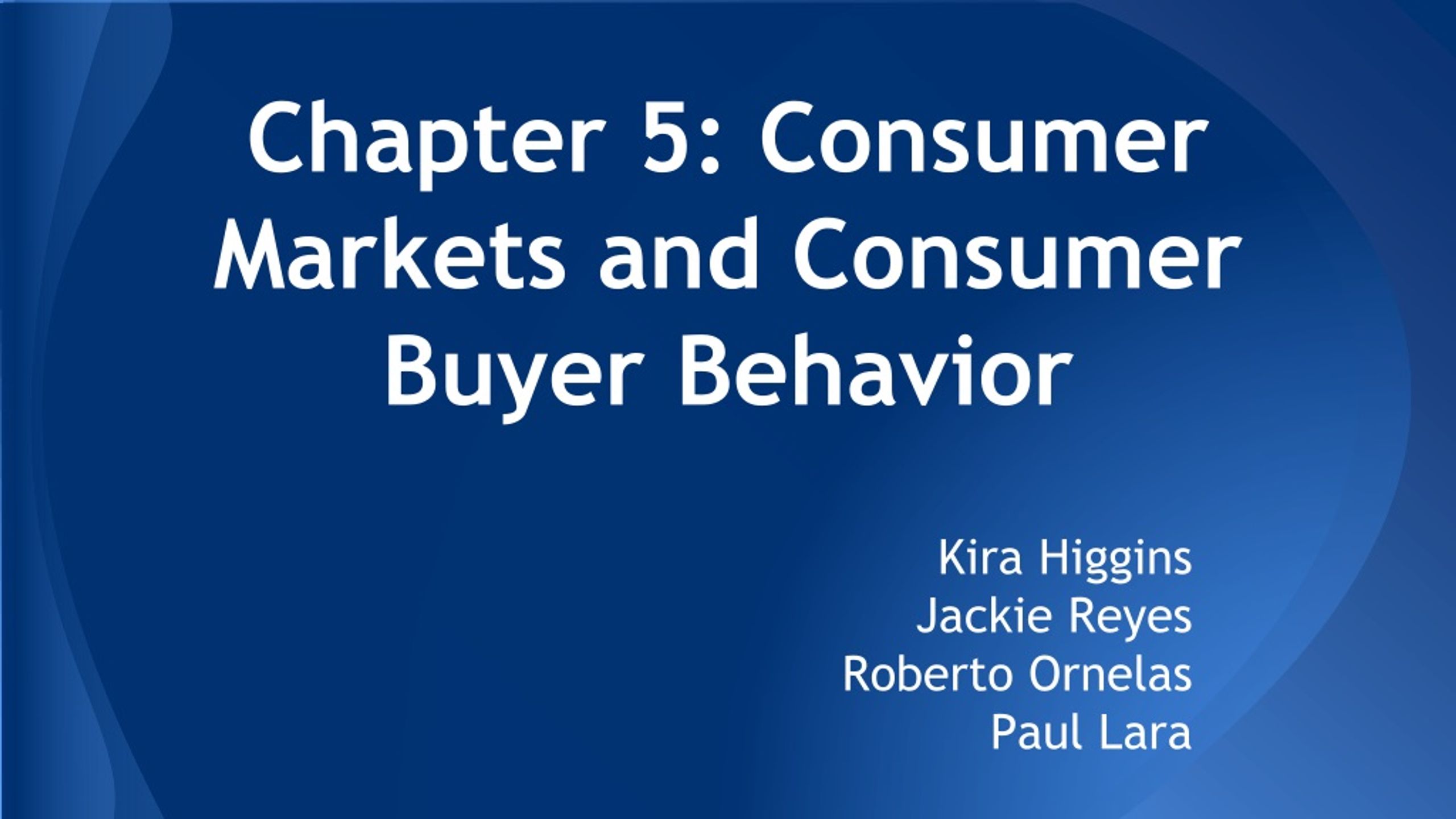 PPT - Chapter 5: Consumer Markets And Consumer Buyer Behavior ...