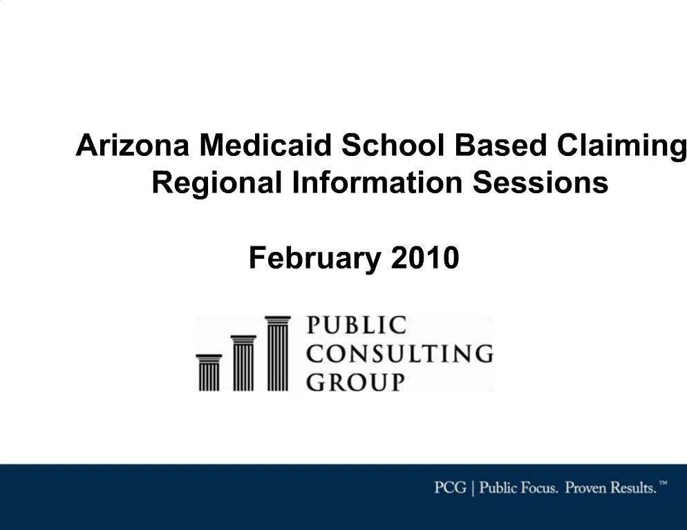 PPT - Arizona Medicaid School Based Claiming Regional ...