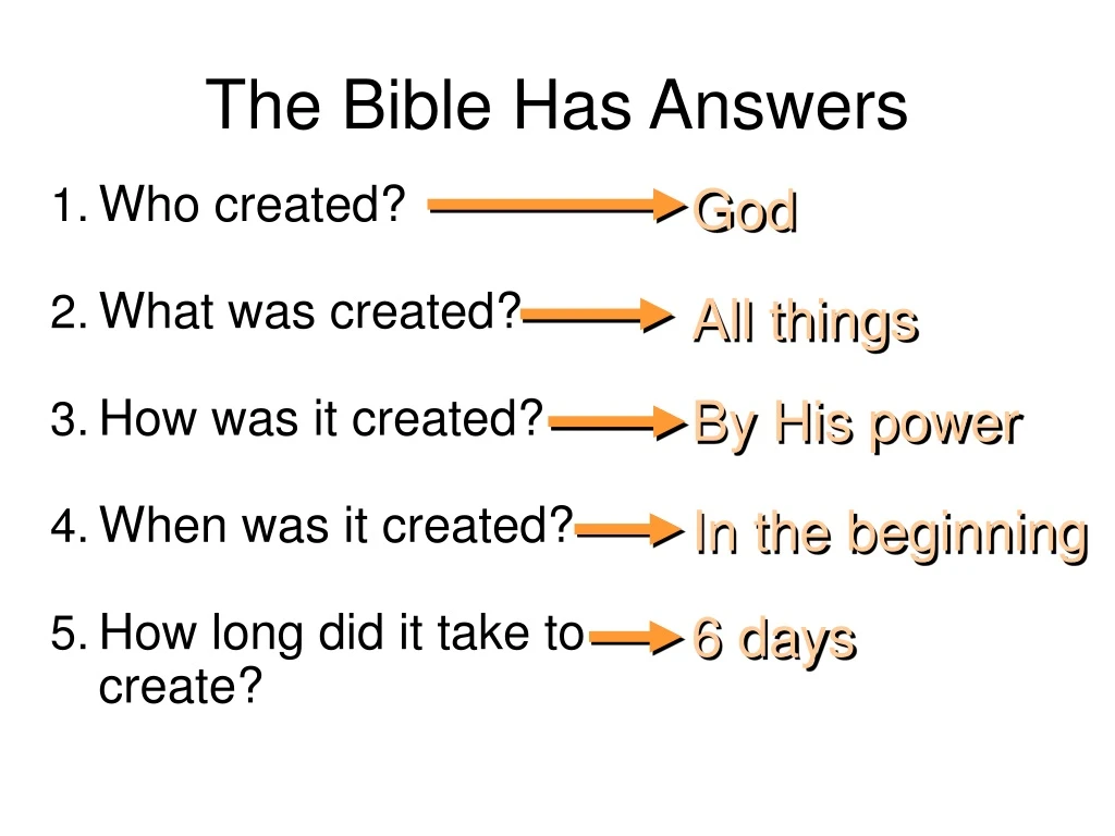 the bible has answers n.