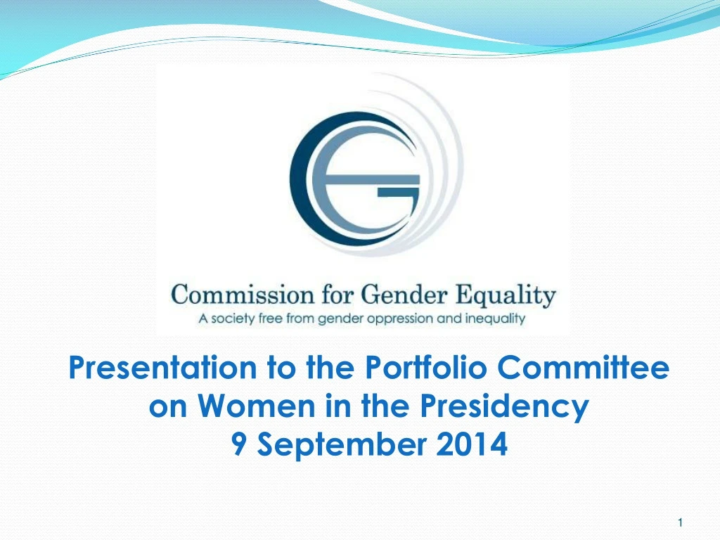 presentation to the portfolio committee on women n.