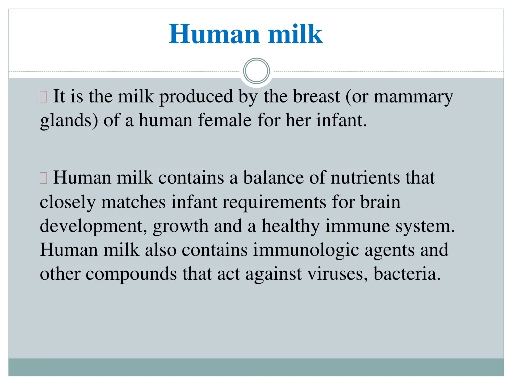 PPT - Human milk PowerPoint Presentation, free download - ID:428401