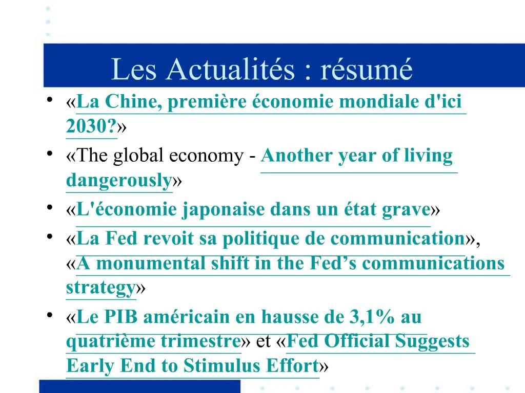 PPT Les Actualit S R Sum PowerPoint Presentation Free Download 