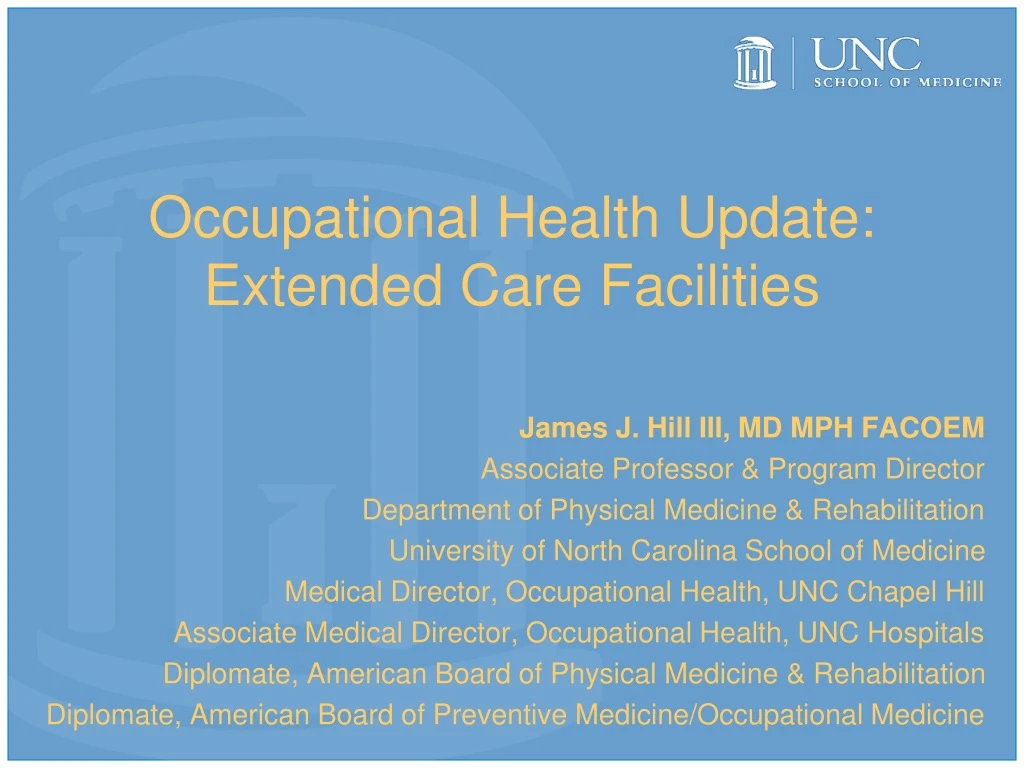 occupational health update extended care facilities n.