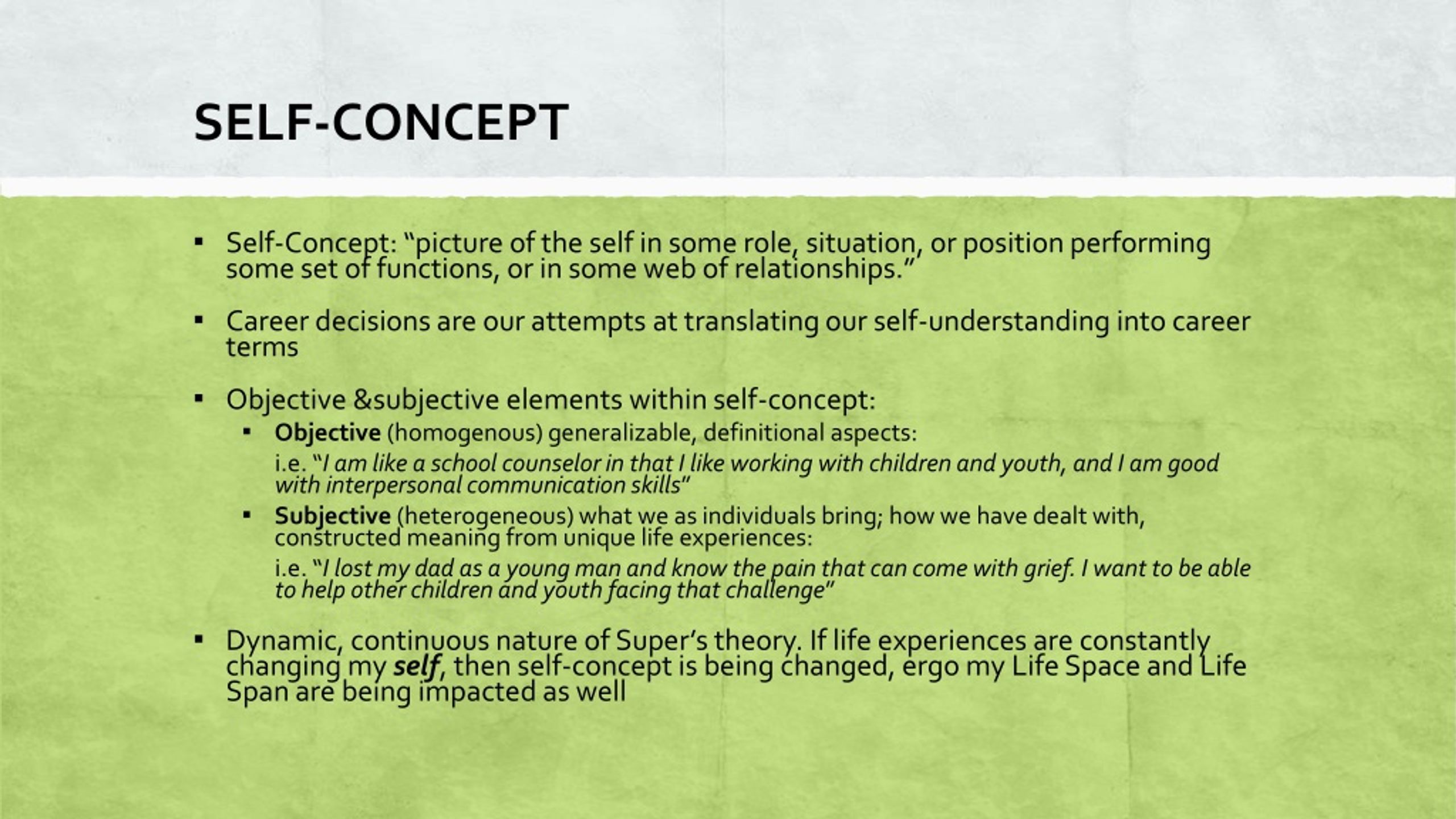 PPT - Donald Super’s Life-Span, Life-Space Theory PowerPoint ...