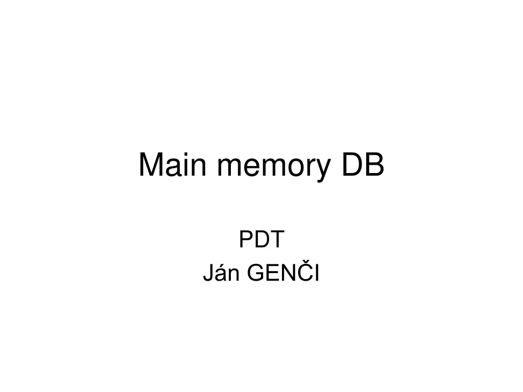 main memory db n.
