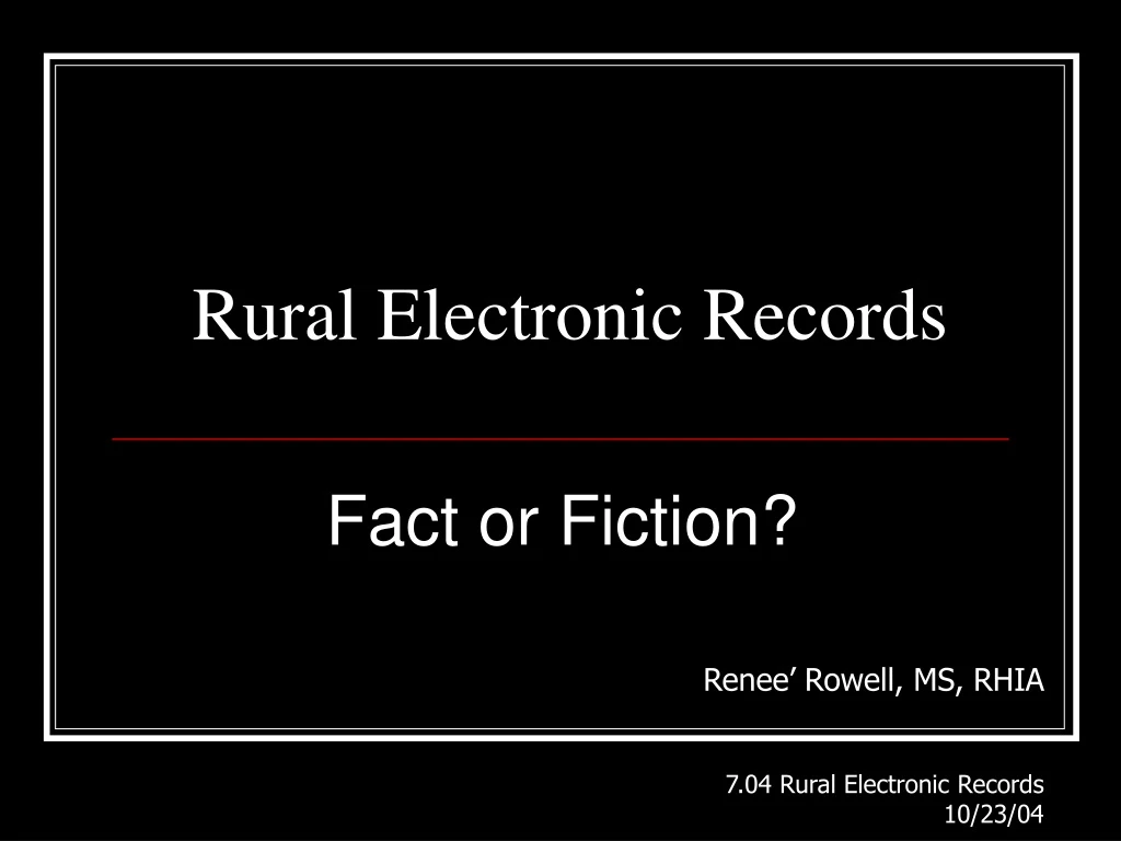 rural electronic records n.