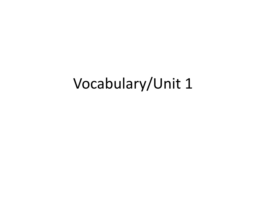 vocabulary unit 1 n.