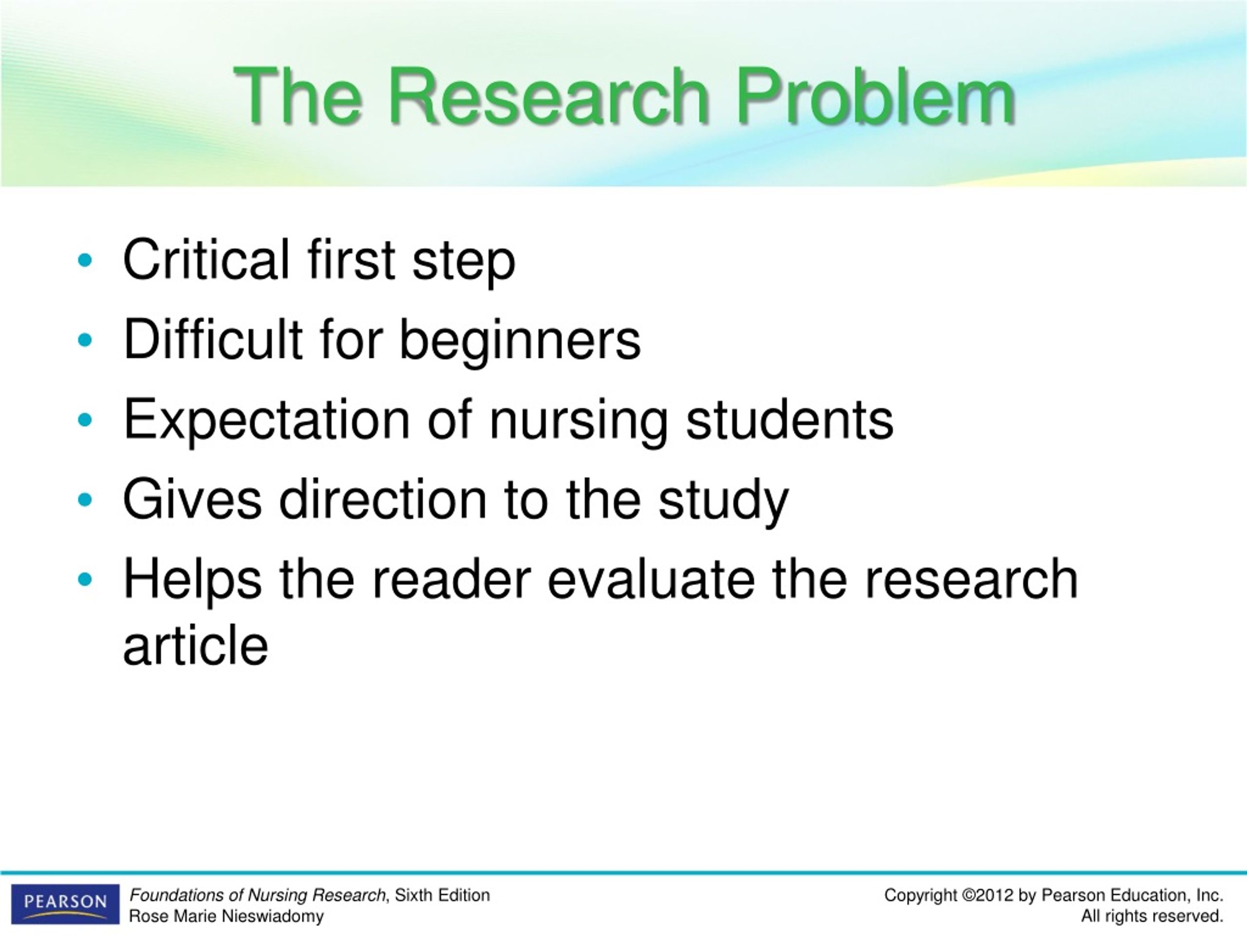 define nursing research problem
