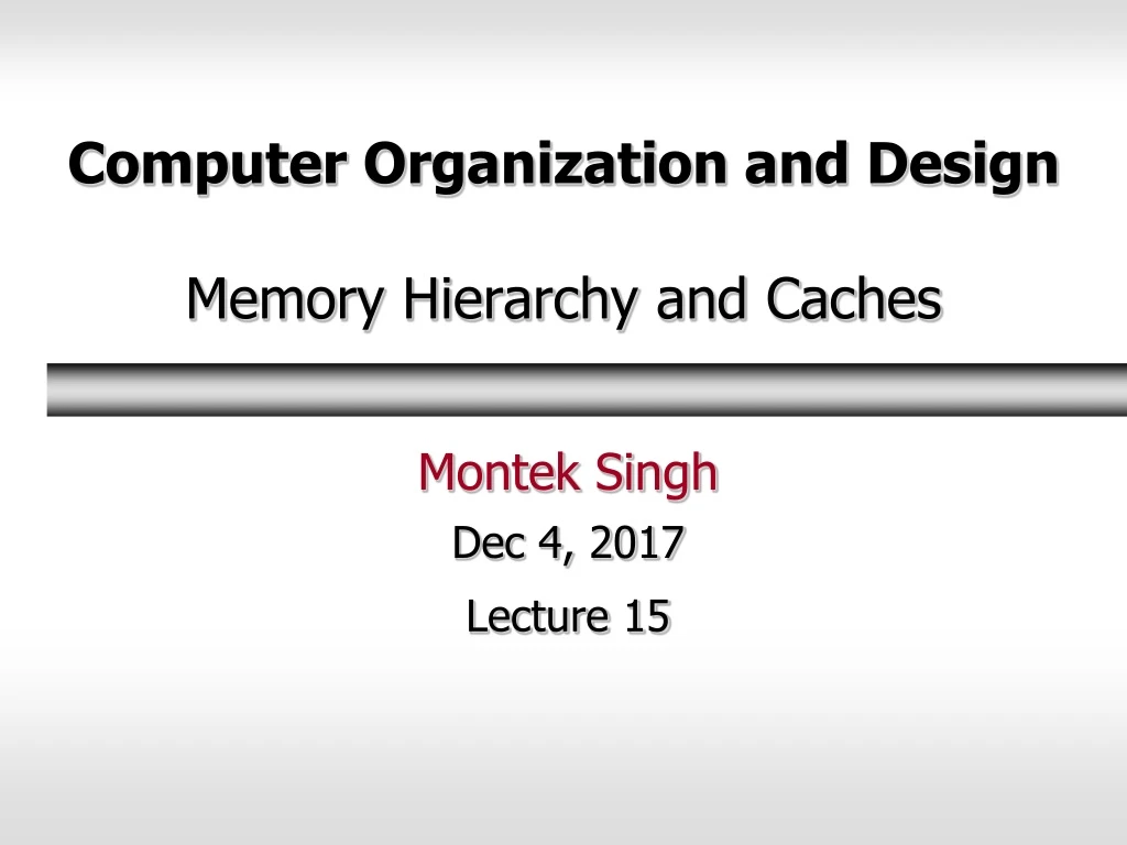 computer organization and design memory hierarchy and caches n.