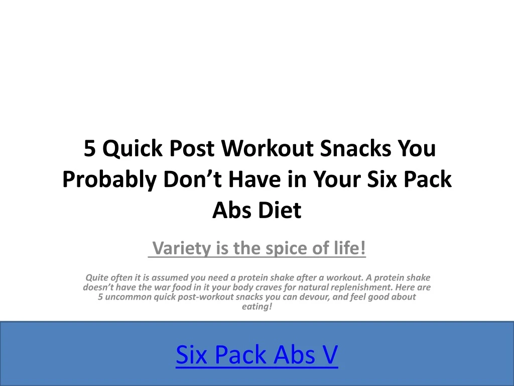 5 quick post workout snacks you probably don t have in your six pack abs diet n.
