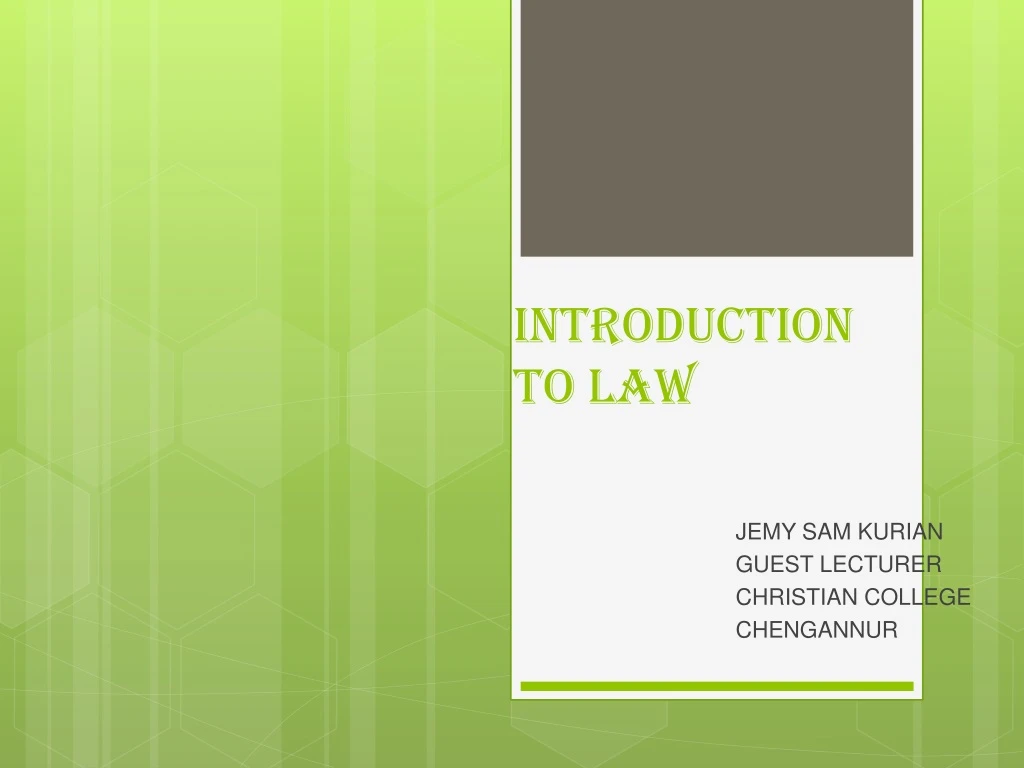 PPT - INTRODUCTION TO LAW PowerPoint Presentation, Free Download - ID ...