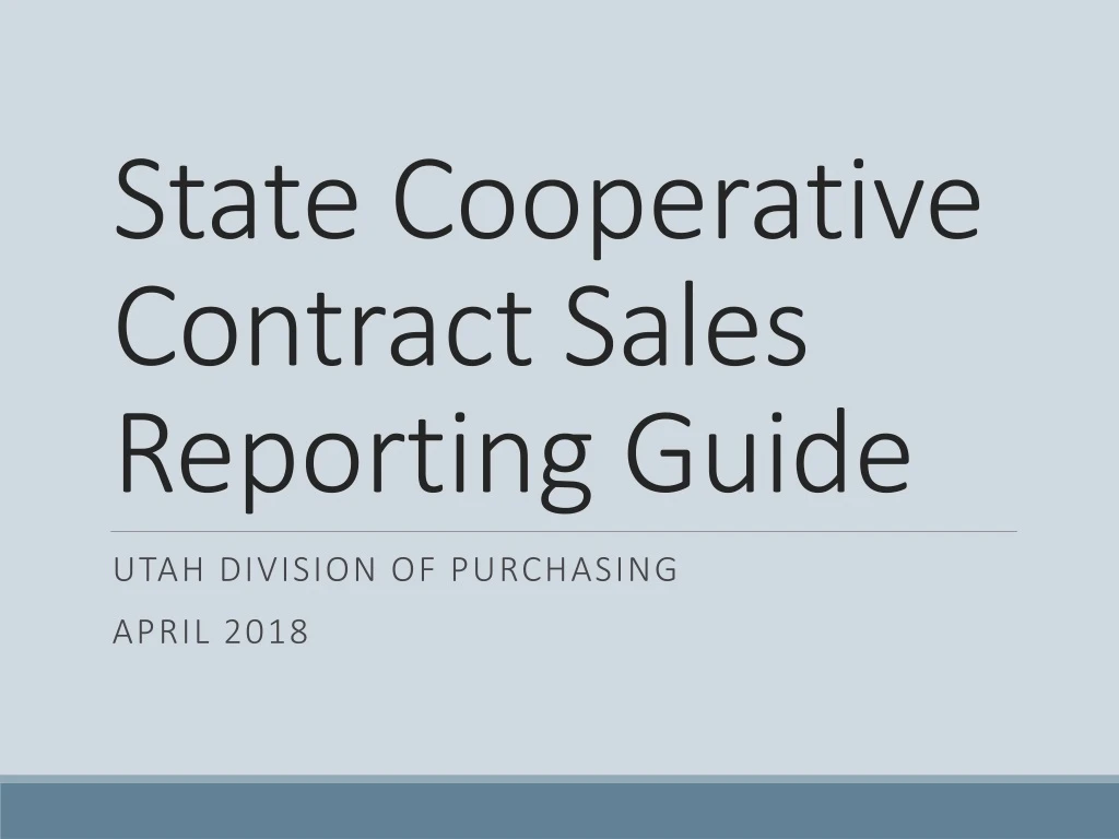 state cooperative contract sales reporting guide n.
