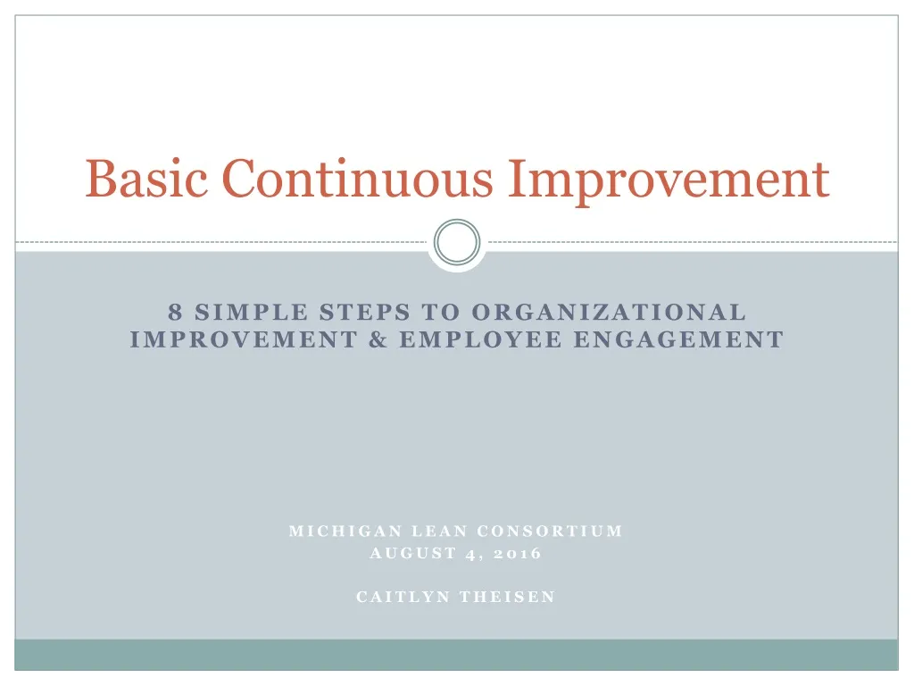 basic continuous improvement n.