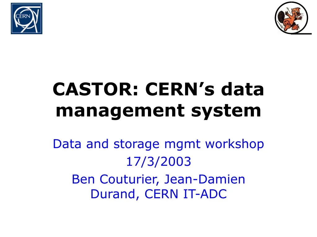 castor cern s data management system n.