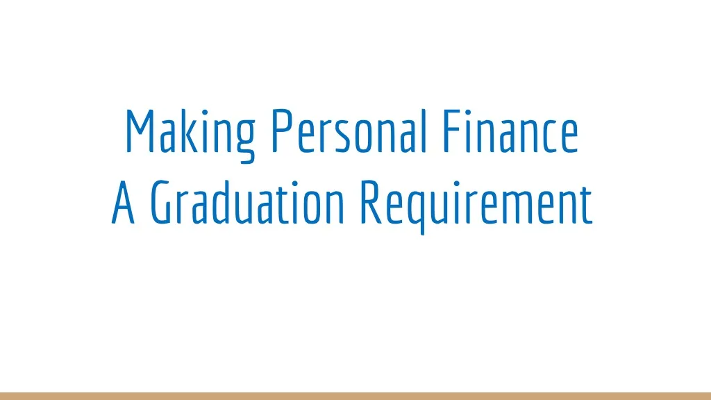 making personal finance a graduation requirement n.
