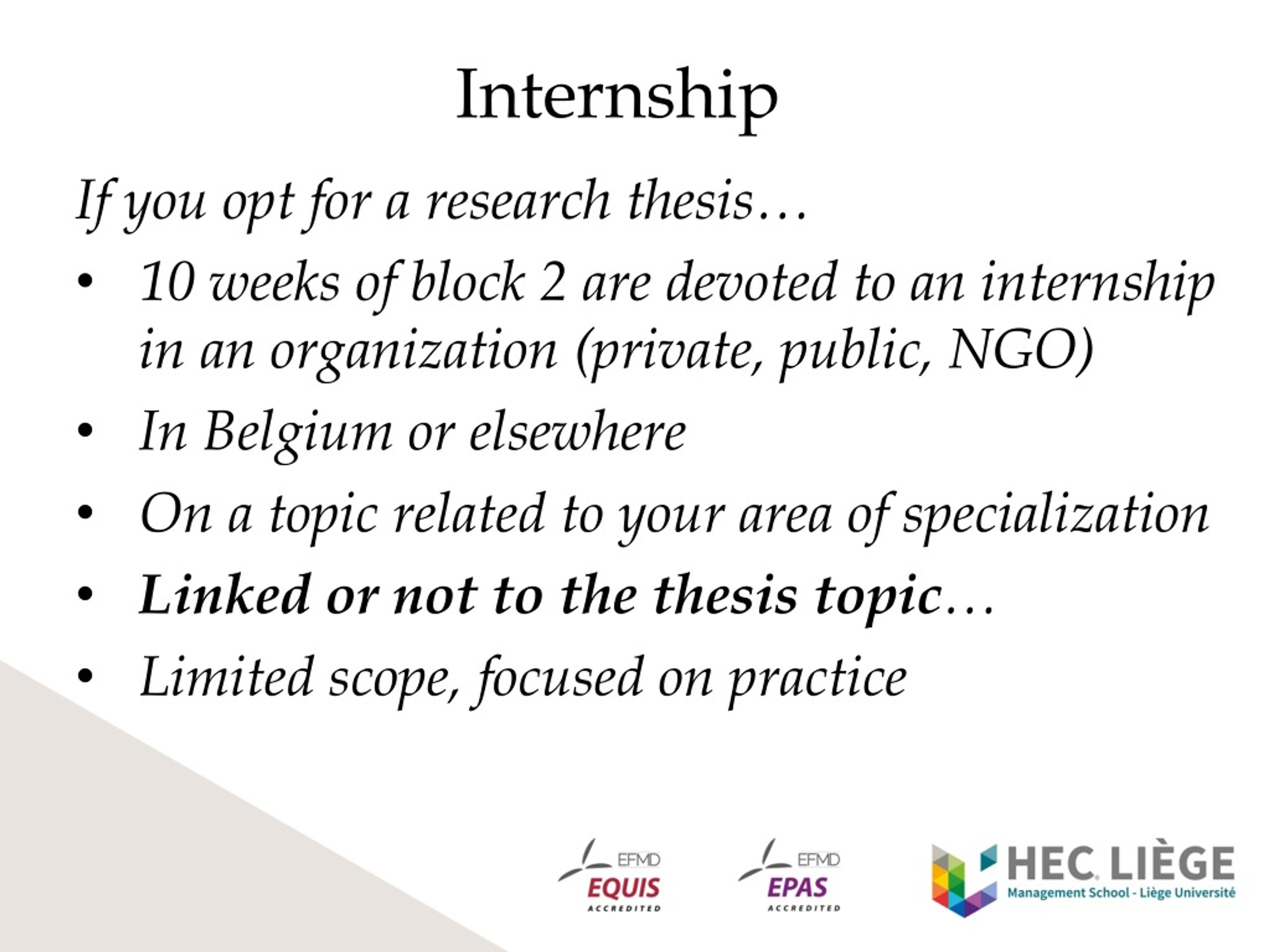 what is a thesis internship