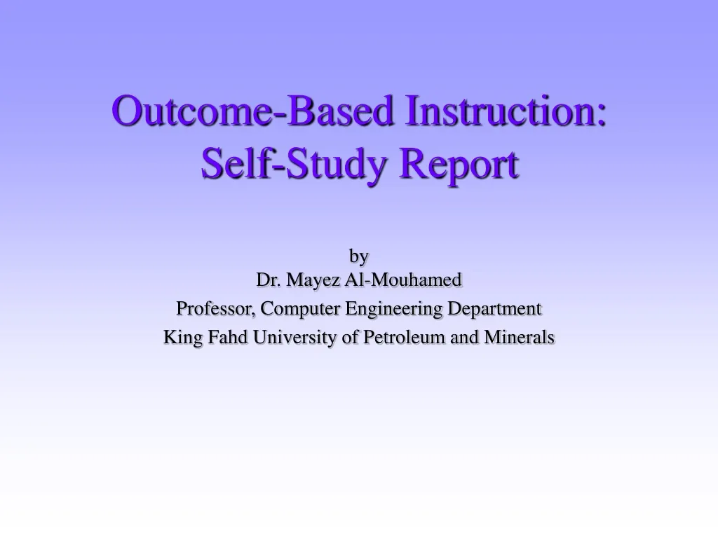 outcome based instruction self study report n.