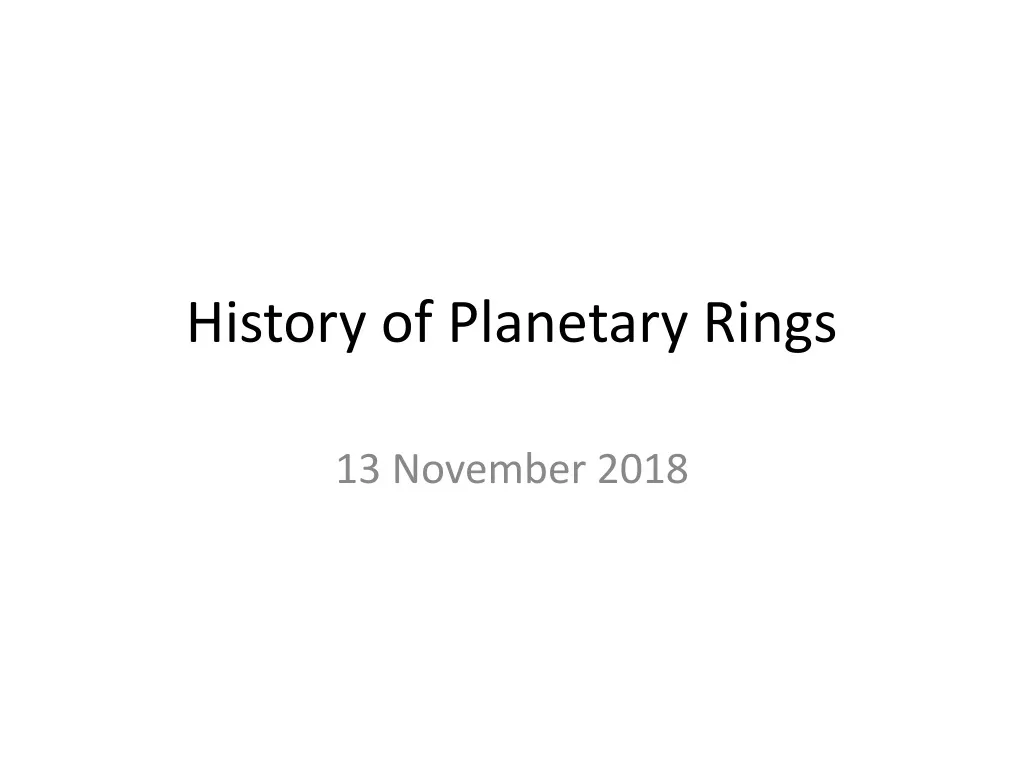 history of planetary rings n.