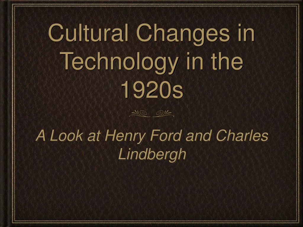 cultural changes in technology in the 1920s n.