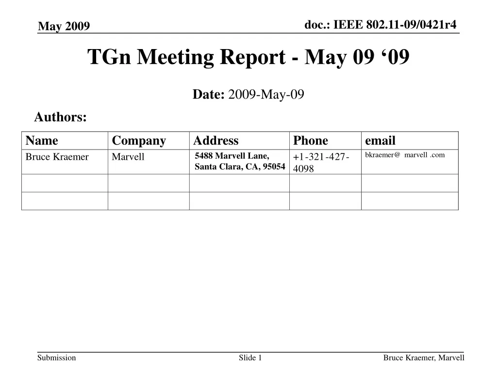 tgn meeting report may 09 09 n.