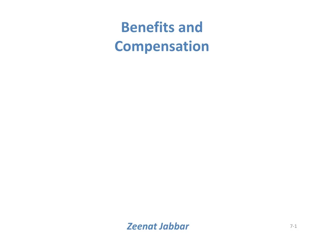 benefits and compensation n.