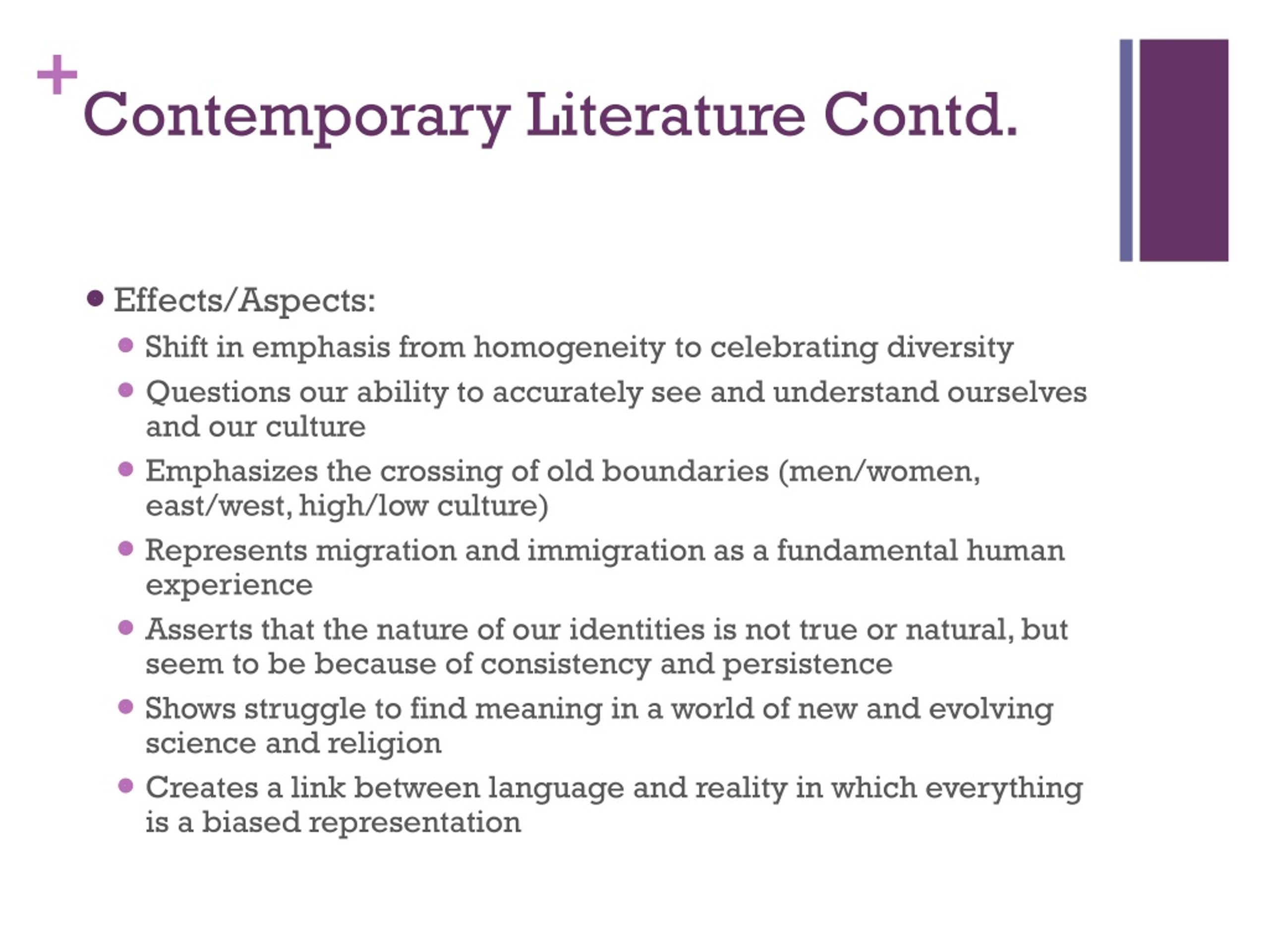 essay about contemporary literature