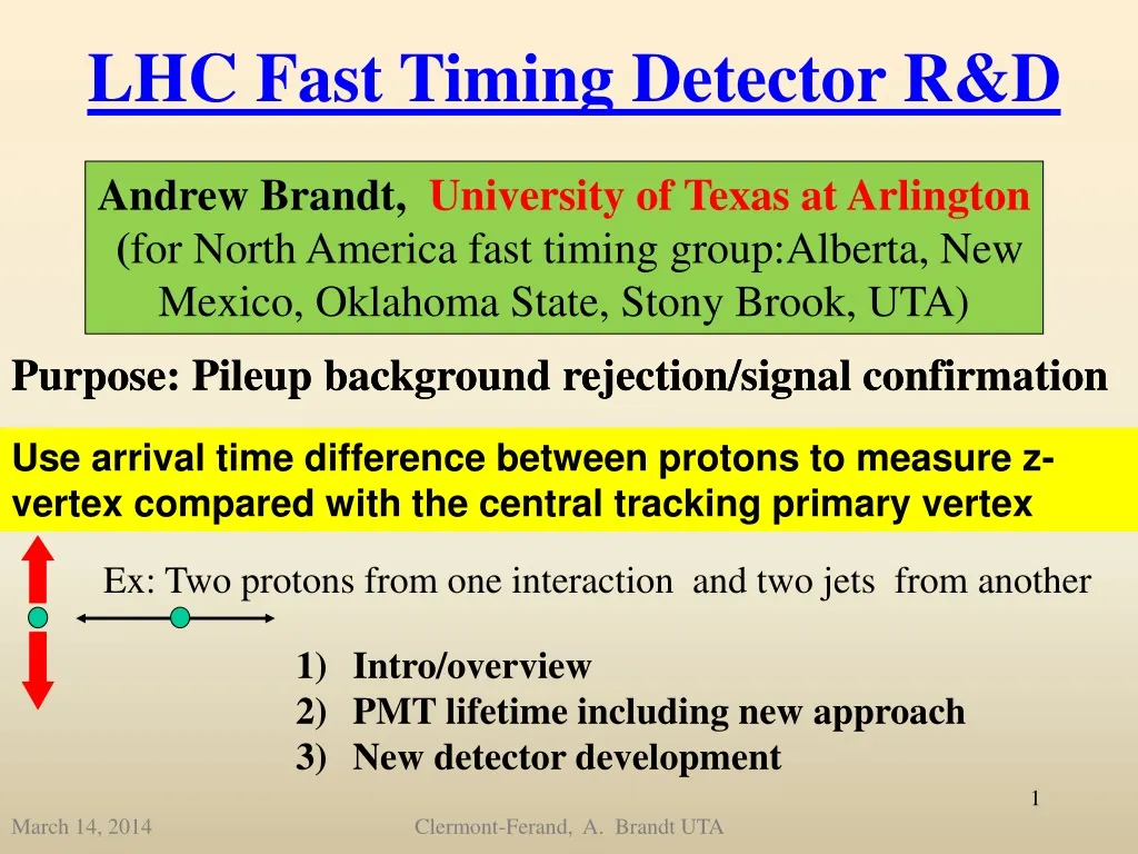 lhc fast timing detector r d n.