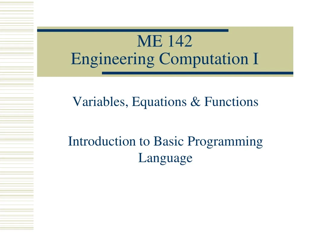 me 142 engineering computation i n.