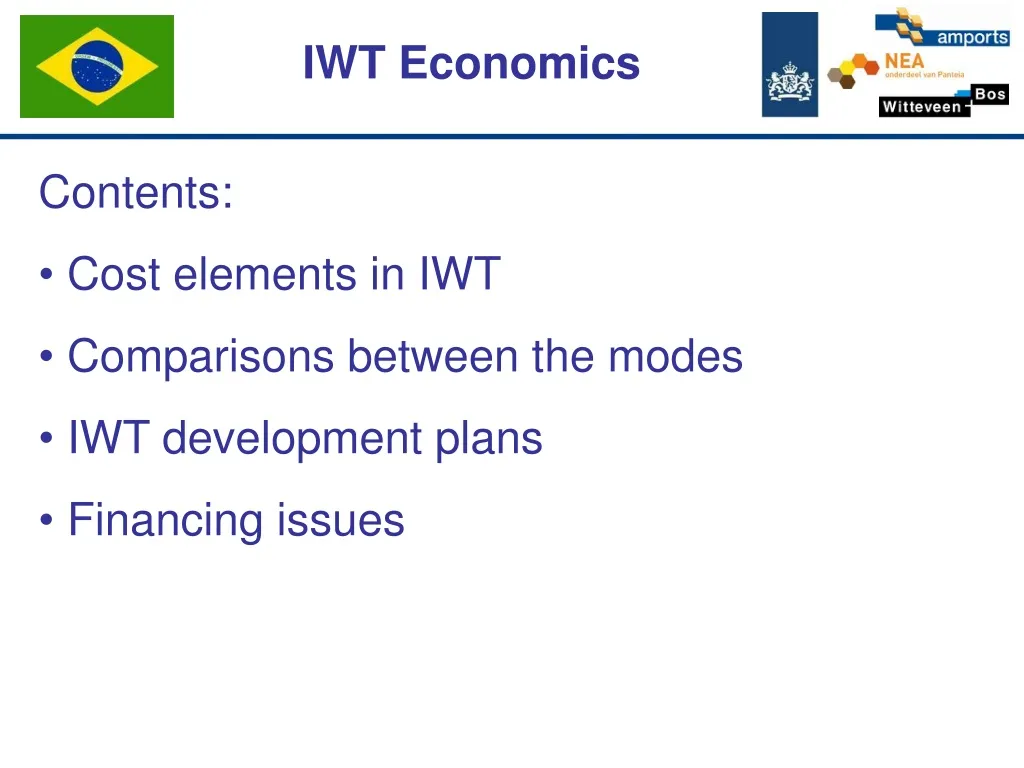 PPT Contents Cost elements in IWT Comparisons between the modes IWT