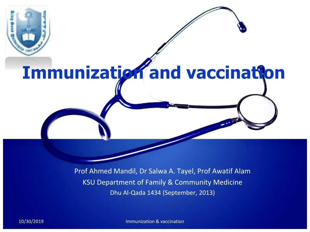 immunization and vaccination n.